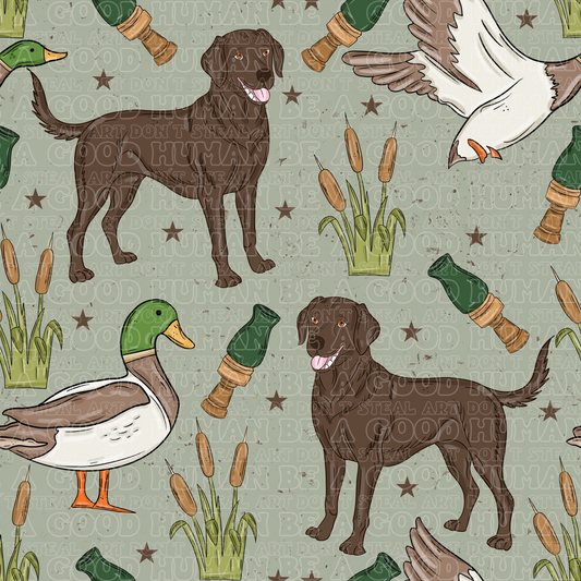 Farm animals ducks green