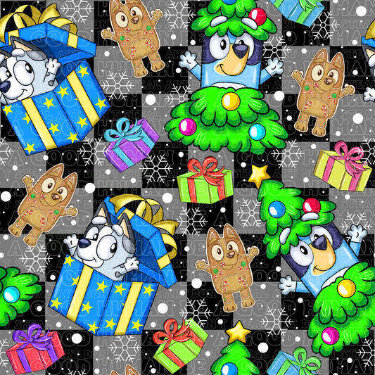 Christmas Blue Dog 22