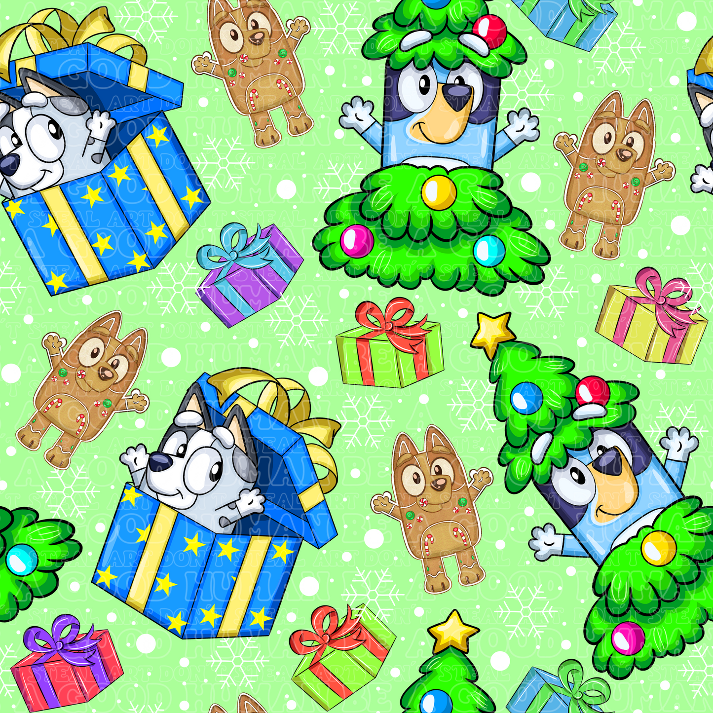 Christmas Blue Dog 21