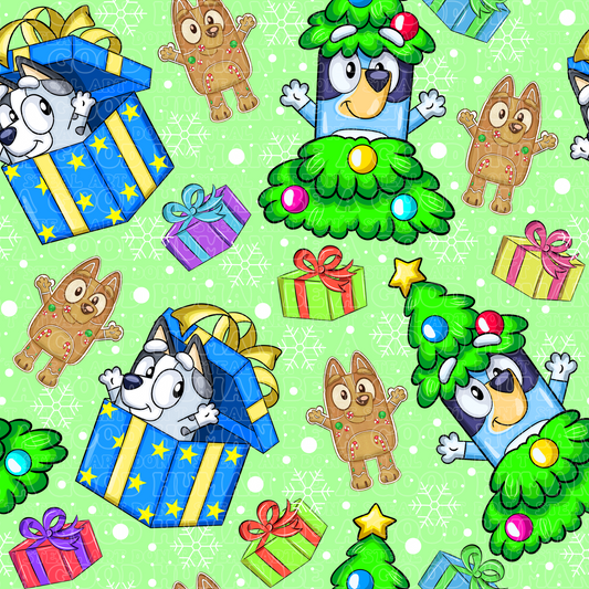 Christmas Blue Dog 21
