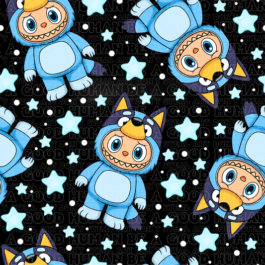 Labubu blue dog 2