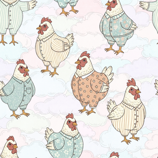 Farm animals chickens in pj