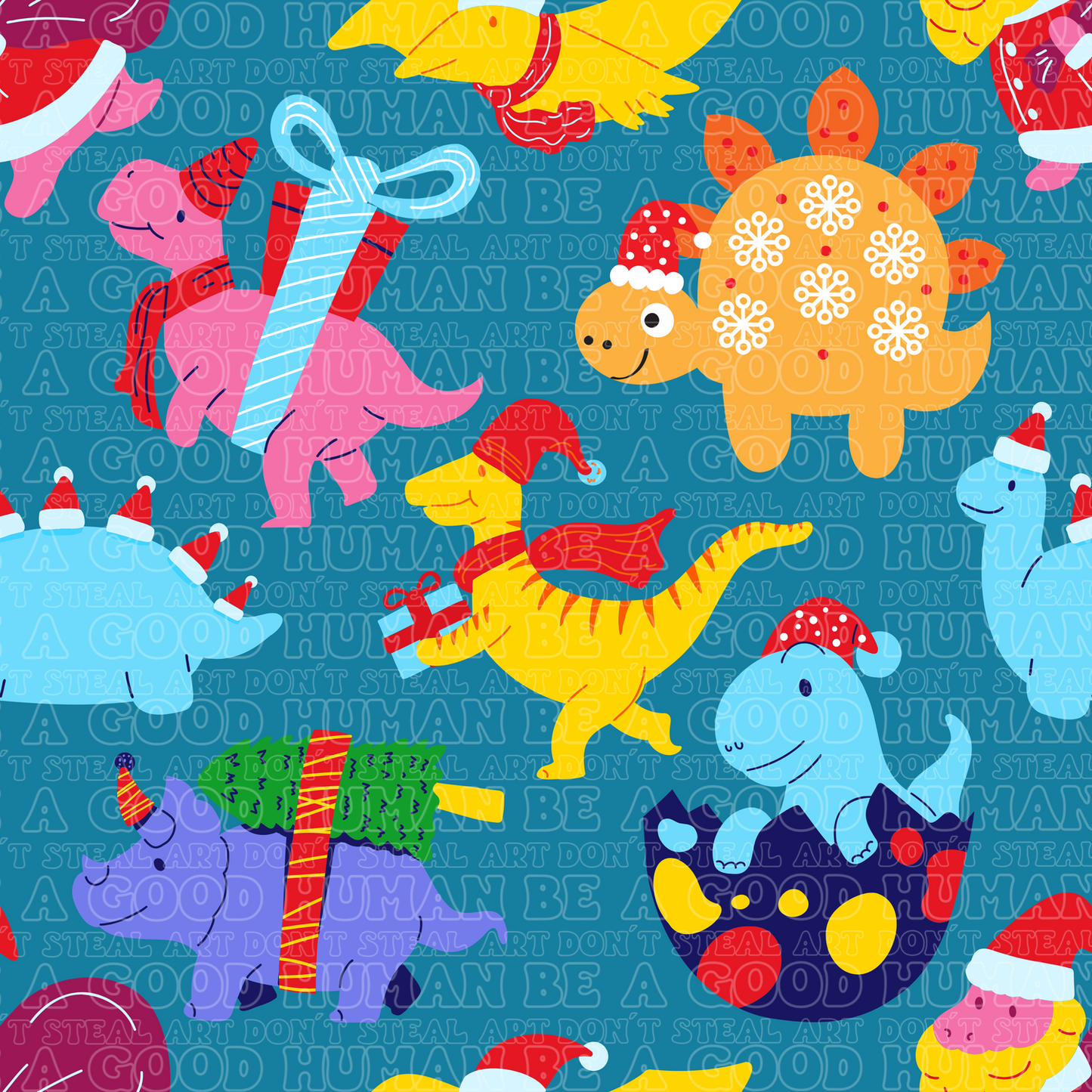 Christmas blue Dino's