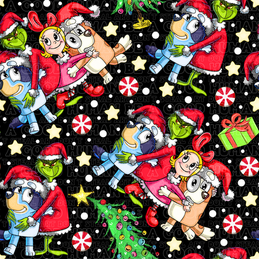 Christmas Blue dog Grinch 9