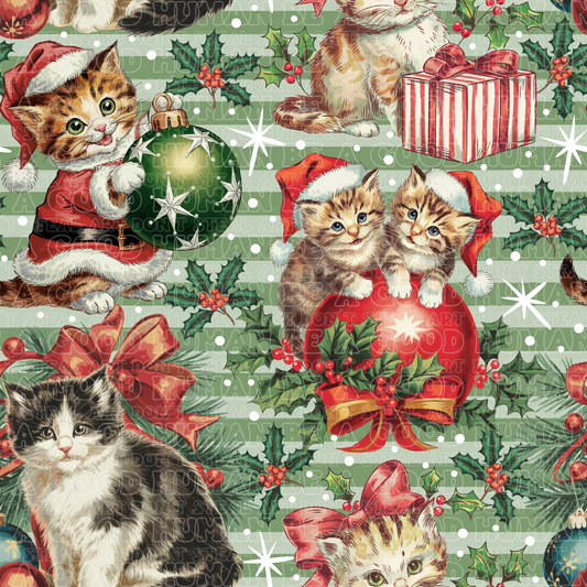 Christmas kitties green