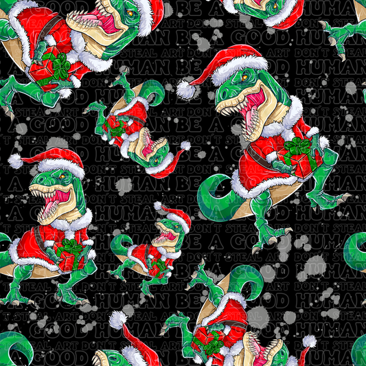 Christmas T-rex black