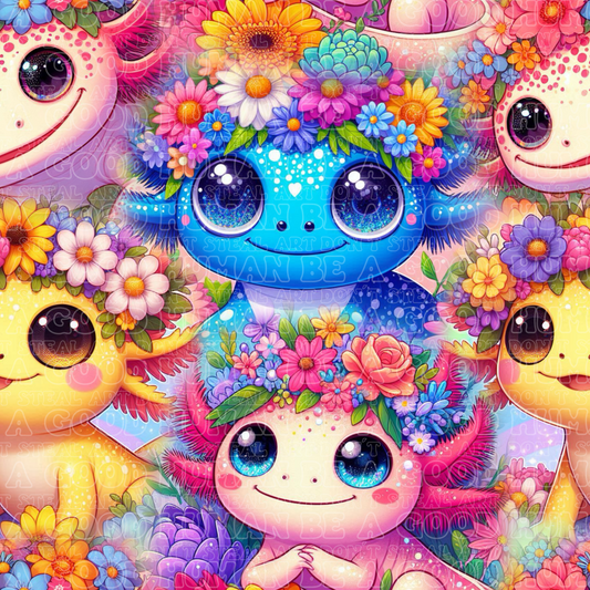 Animals axelottel floral