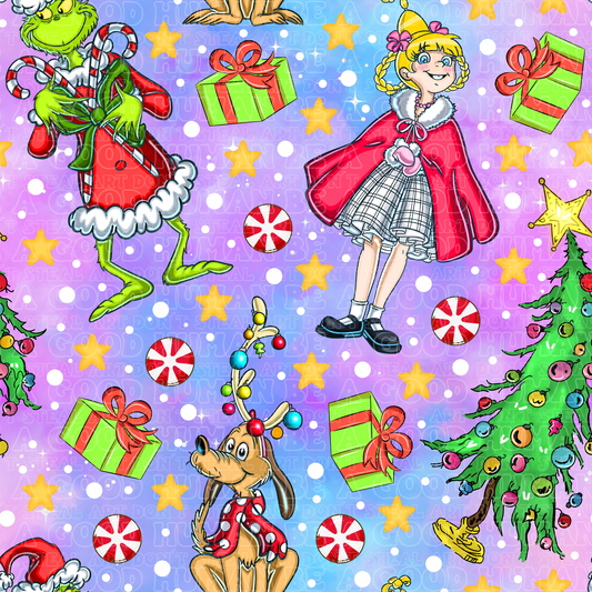 Christmas Grinch purple