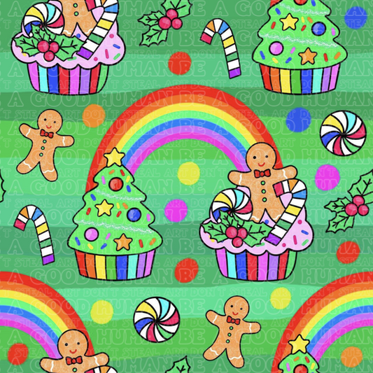 Christmas cupcakes rainbow
