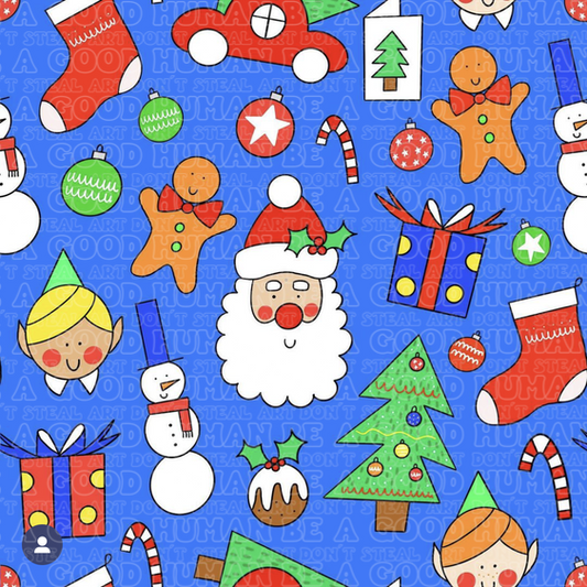 Christmas Santa blue mix