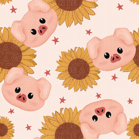 Farm animals sunflower pigs