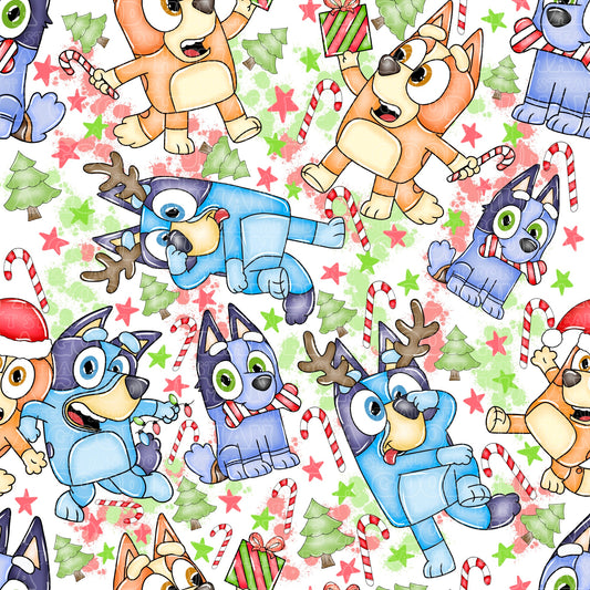 Christmas Blue Dog 17