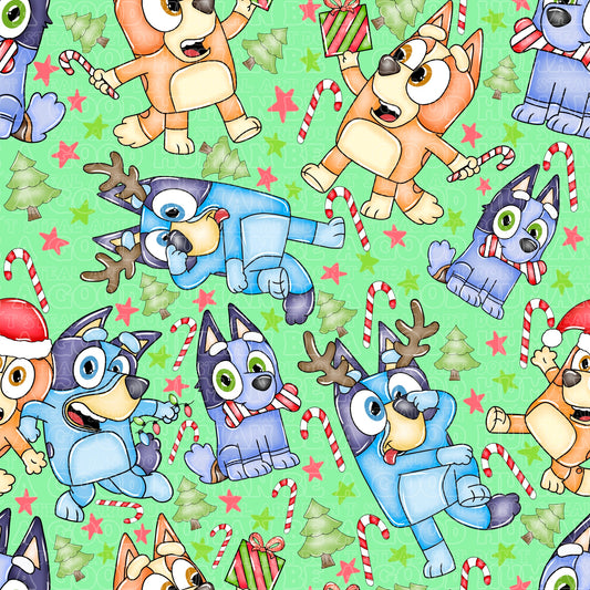 Christmas Blue Dog 16