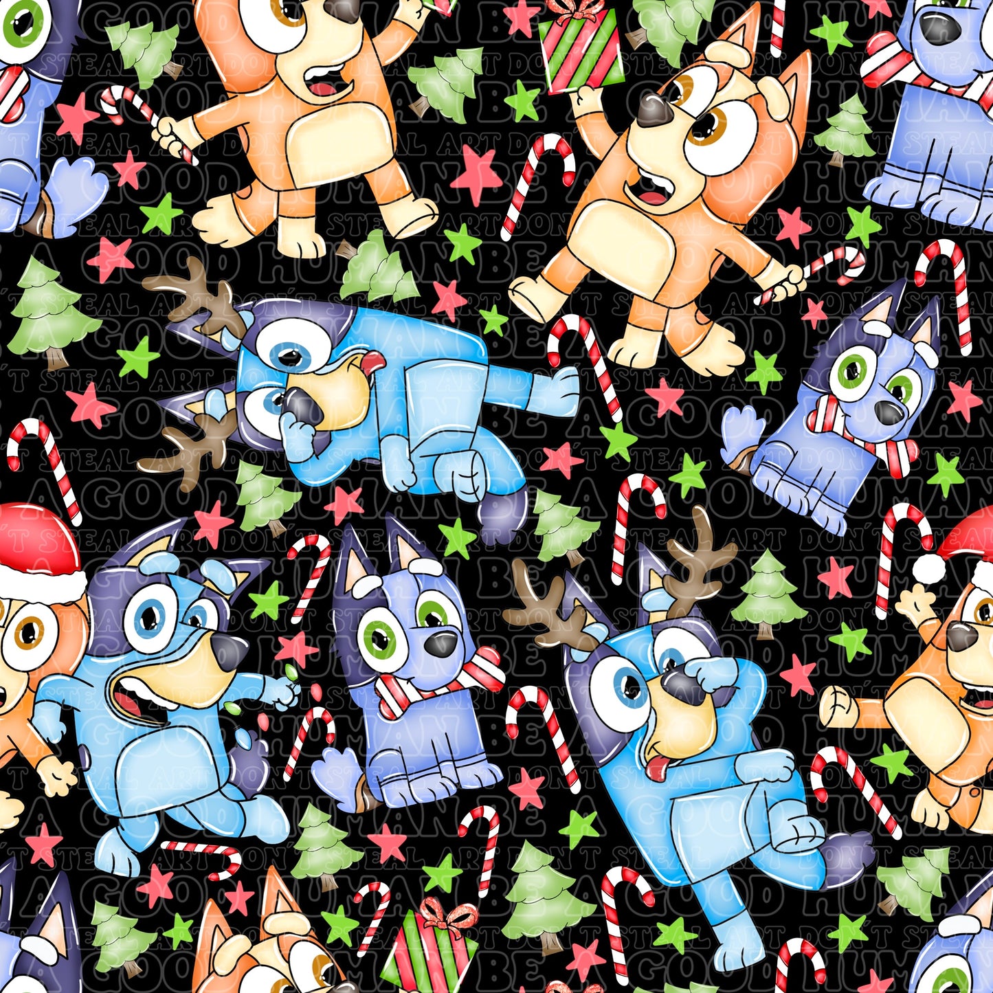 Christmas Blue Dog 14