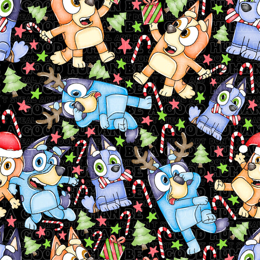 Christmas Blue Dog 14