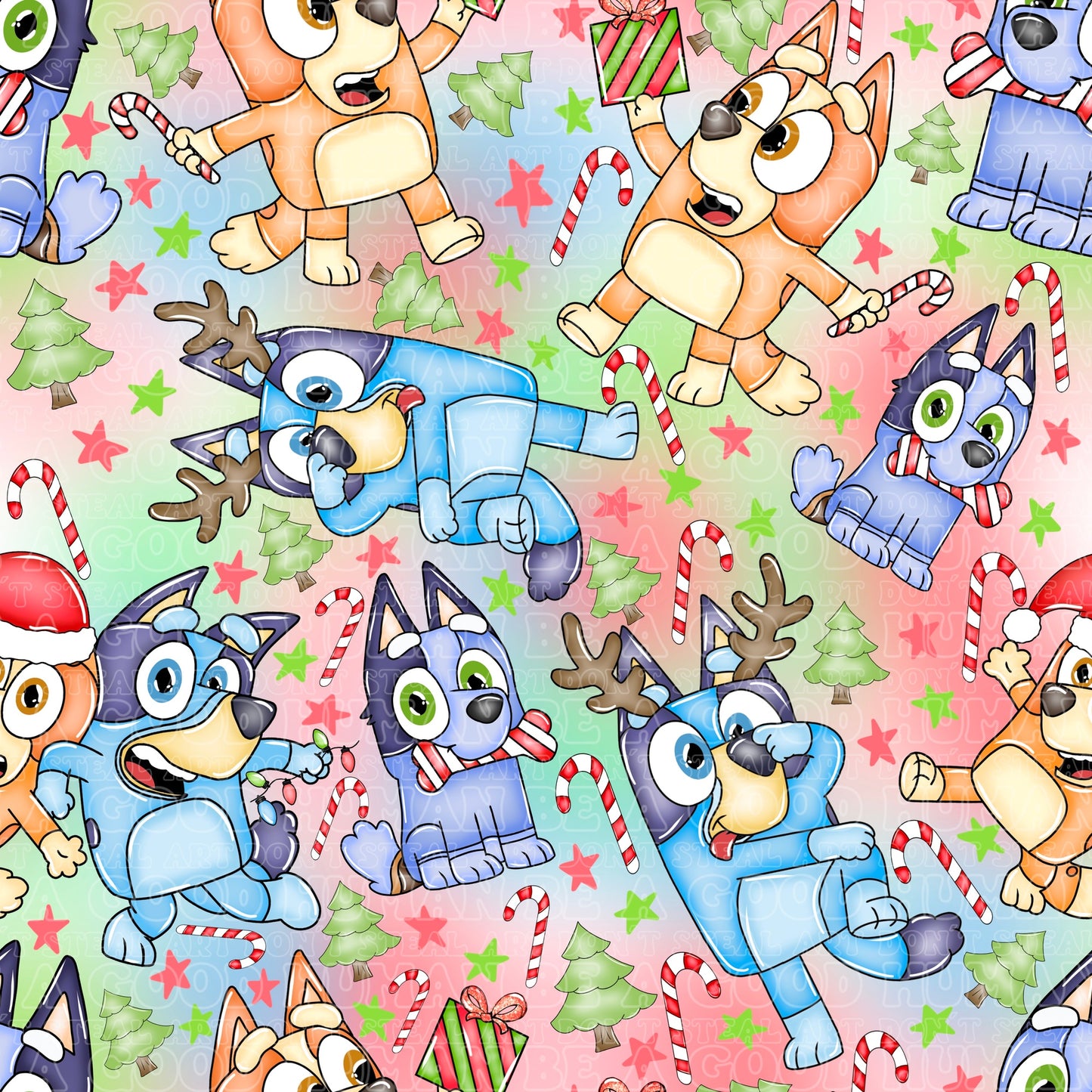 Christmas Blue Dog 13
