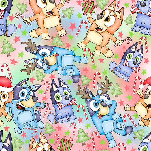 Christmas Blue Dog 13