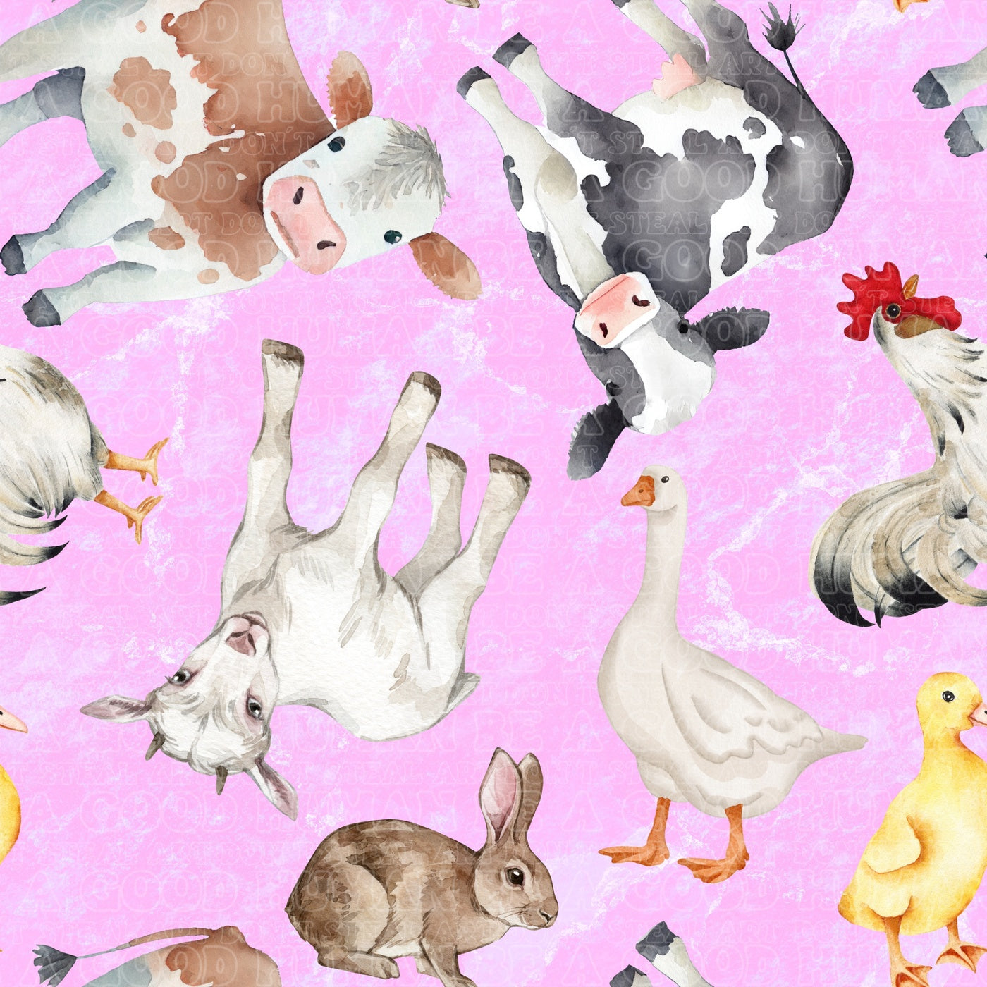 Farm animals pink