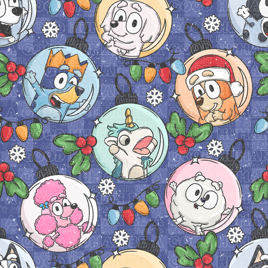 Christmas Blue Dog 9