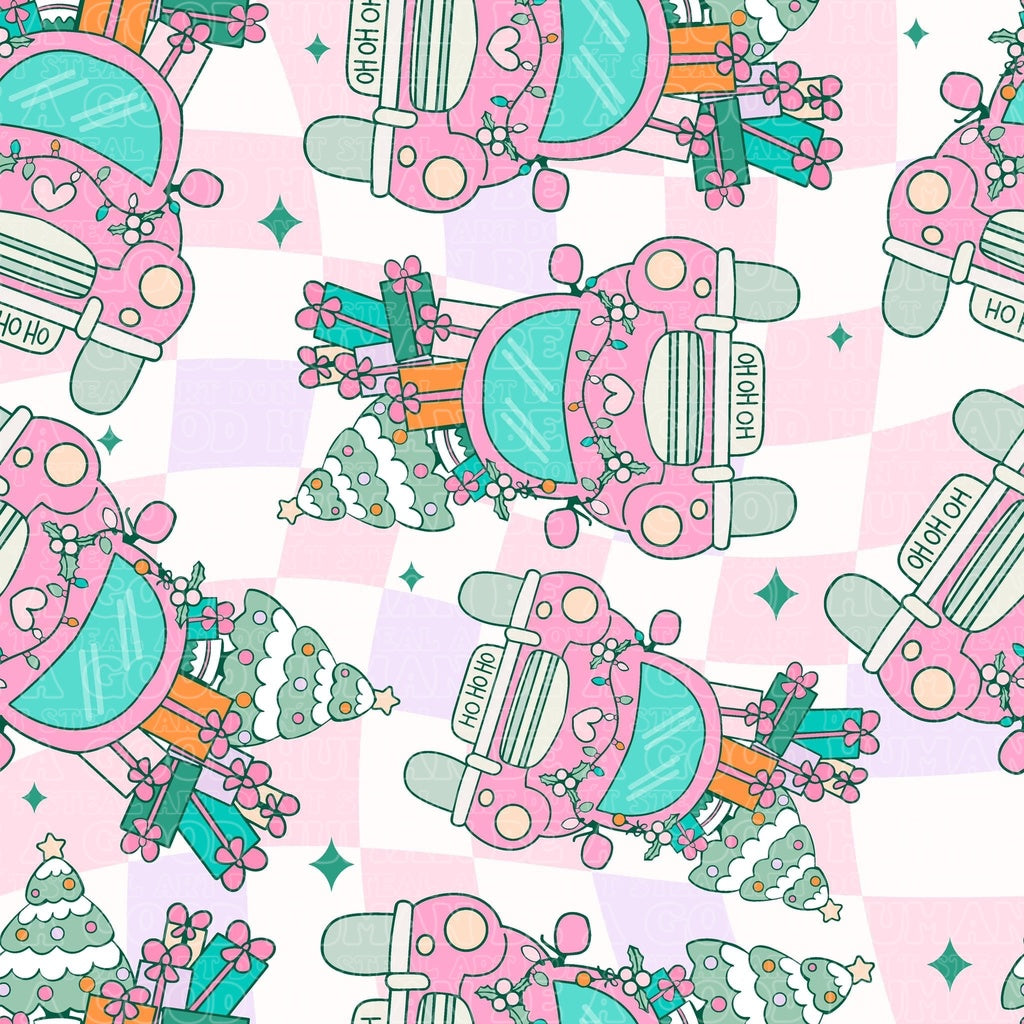 Christmas pink cars