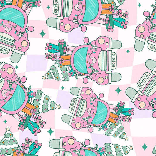Christmas pink cars