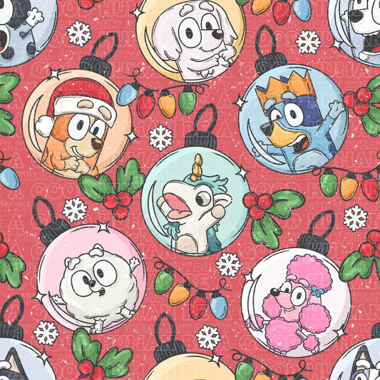 Christmas Blue Dog 6