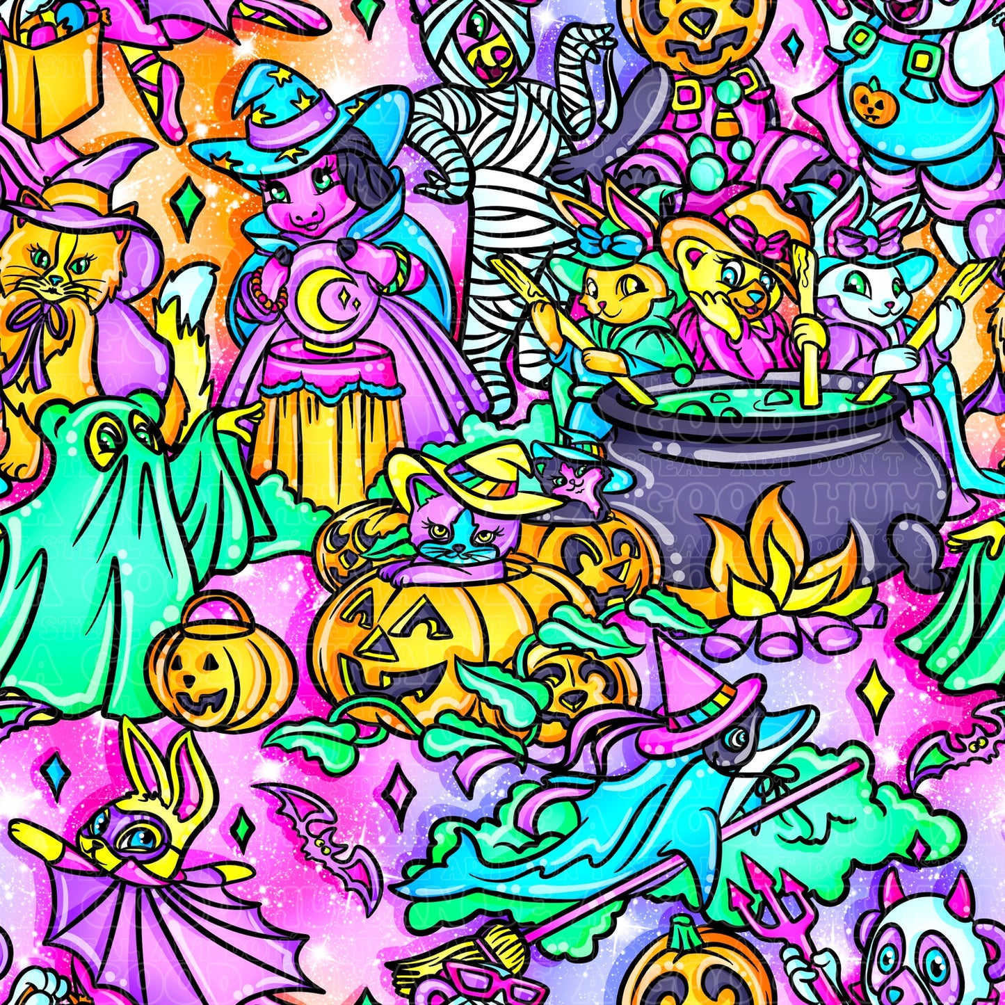 Bright Lisa Frank Halloween