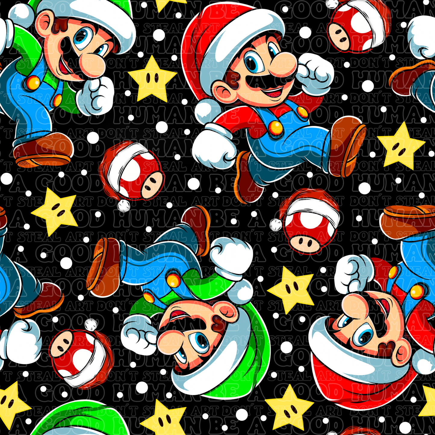Christmas Super Mario black