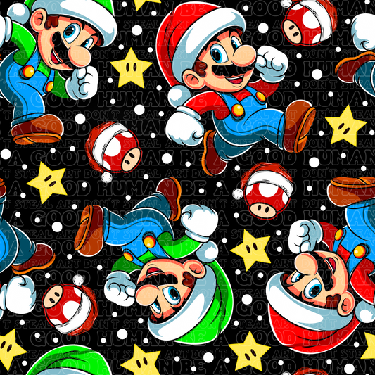 Christmas Super Mario black