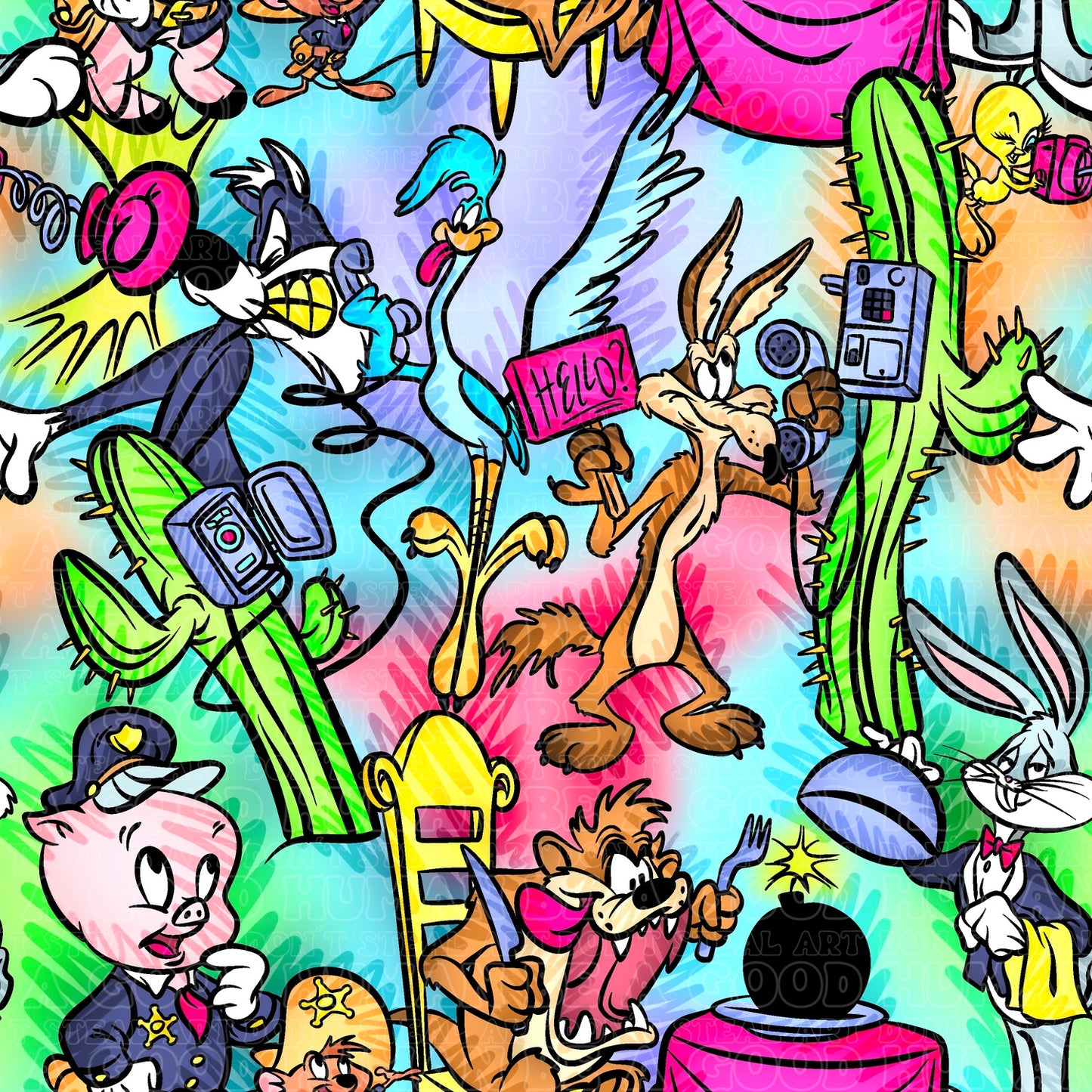 Bright Neon Looney Tunes