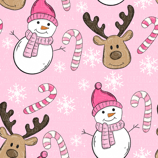 Christmas pink snowman's