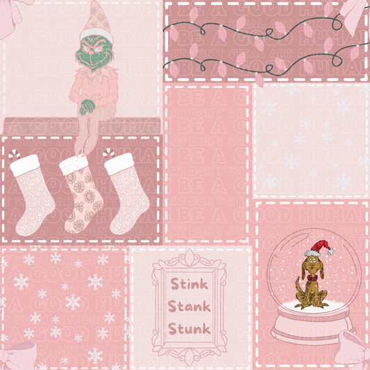 Christmas Grinch pink