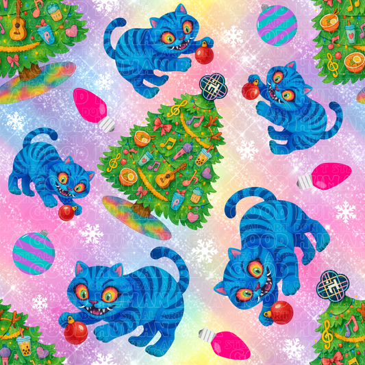 Christmas K-pop tree cat