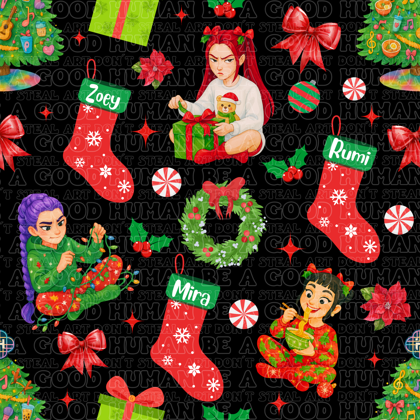 Christmas K-pop girls black