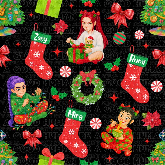 Christmas K-pop girls black