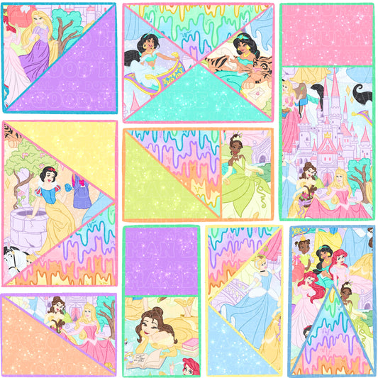 Bright Princesses mashup quilt
