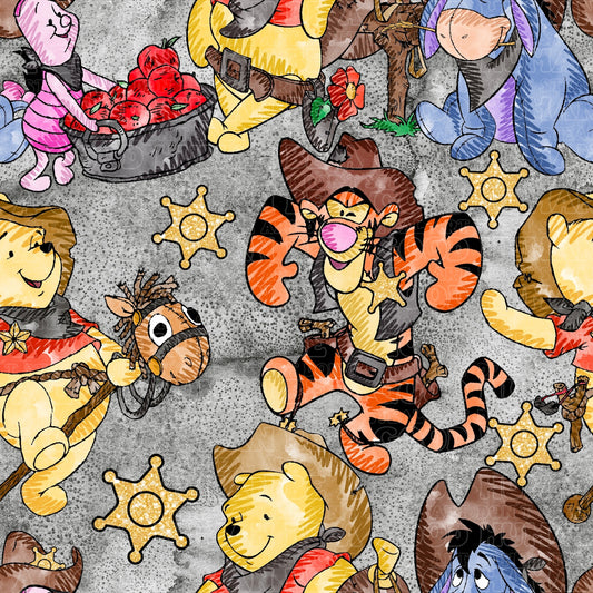 Bright Pooh Bear Cowboys