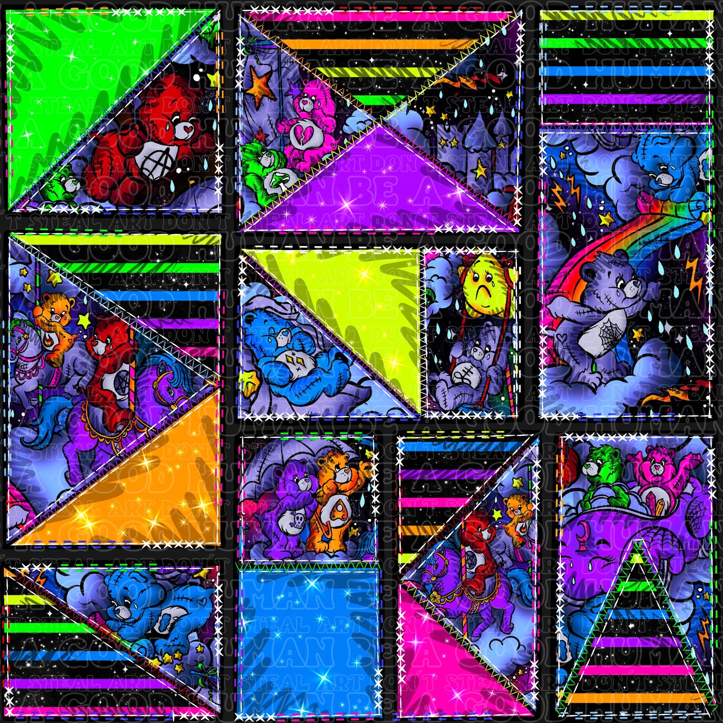 Bright Scare Bears quilt