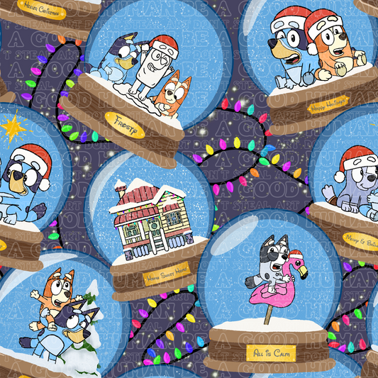 Christmas Blue Dog 1
