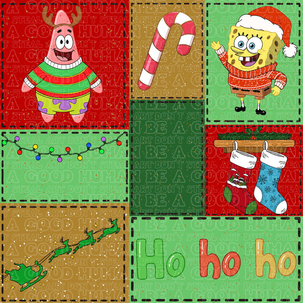 Christmas Sponge Bob collage