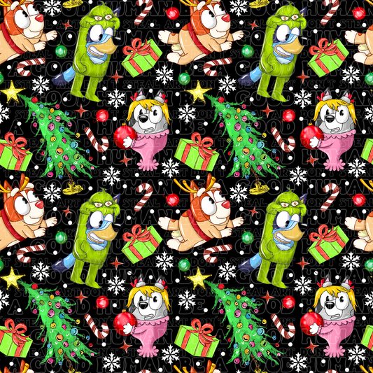 Christmas Grinch Blue dog black