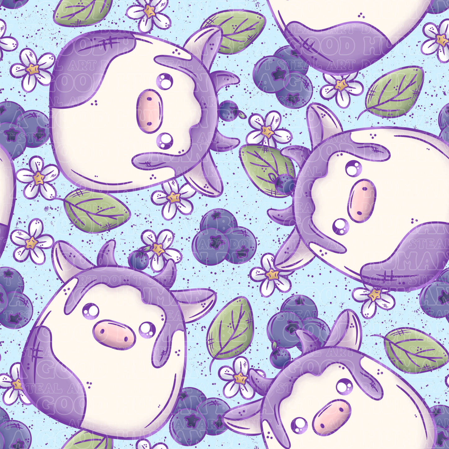 Farm animals blueberry cows