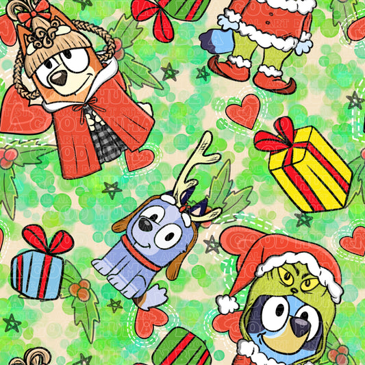 Christmas Grinch Blue dog