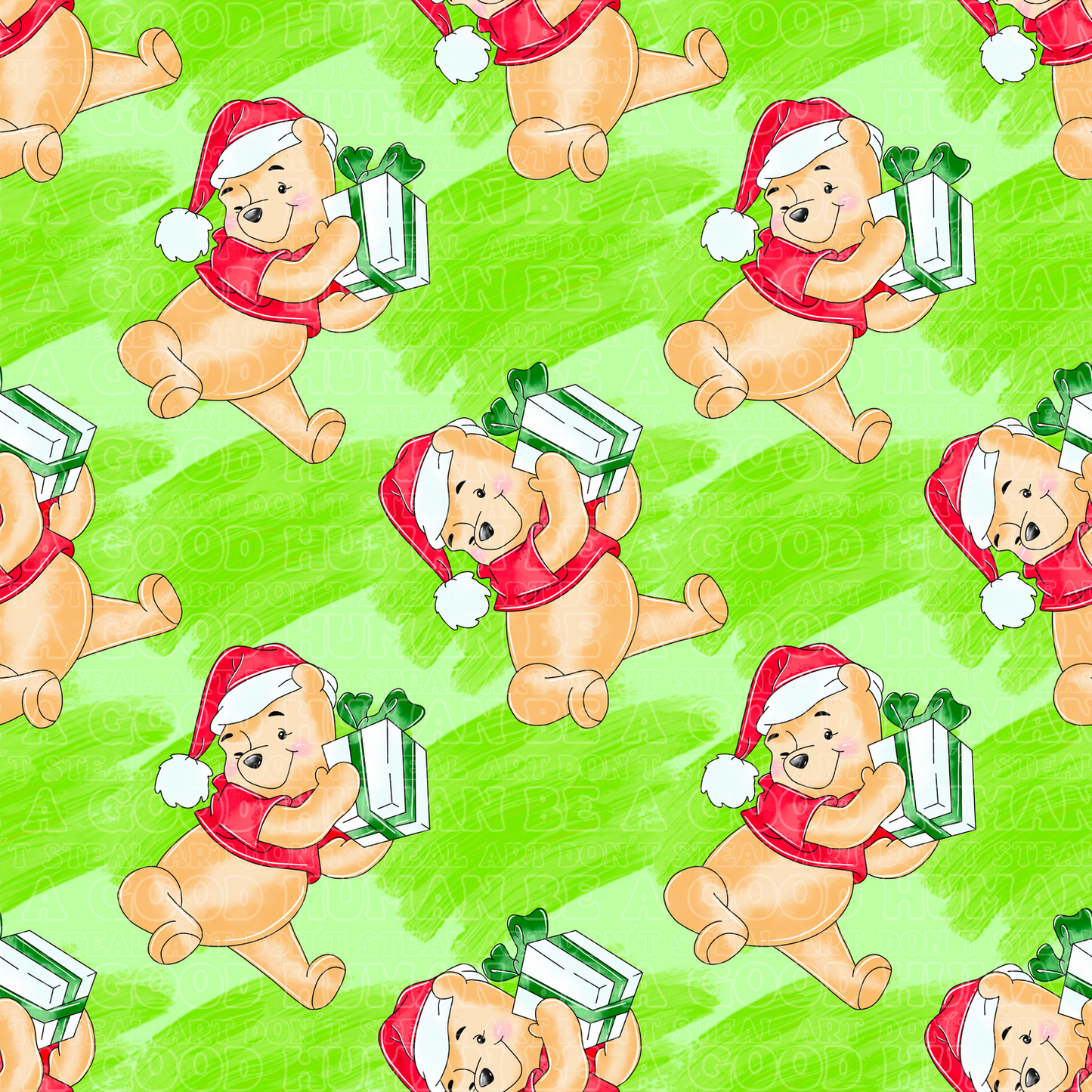 Christmas Pooh green