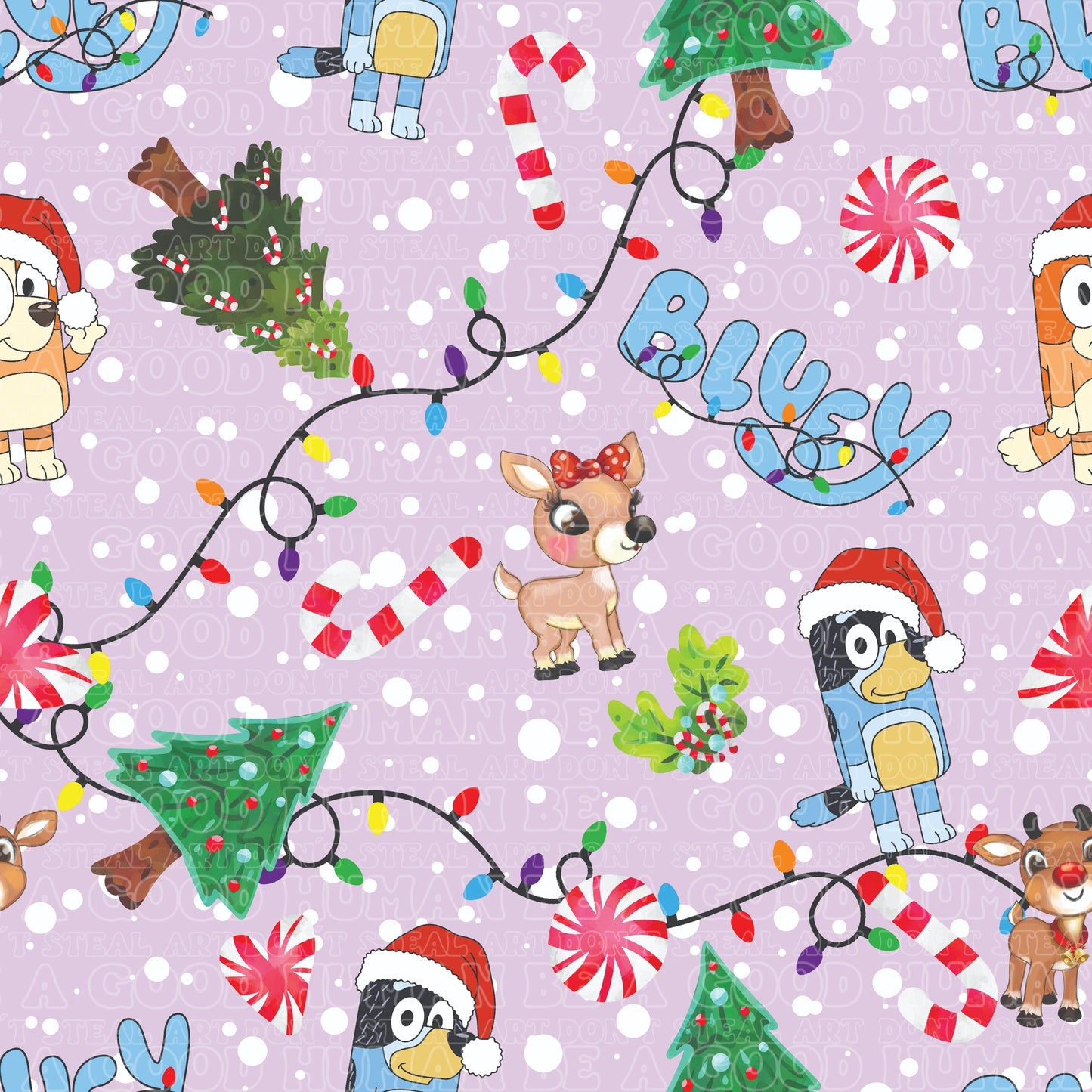Christmas Blue Dog 33