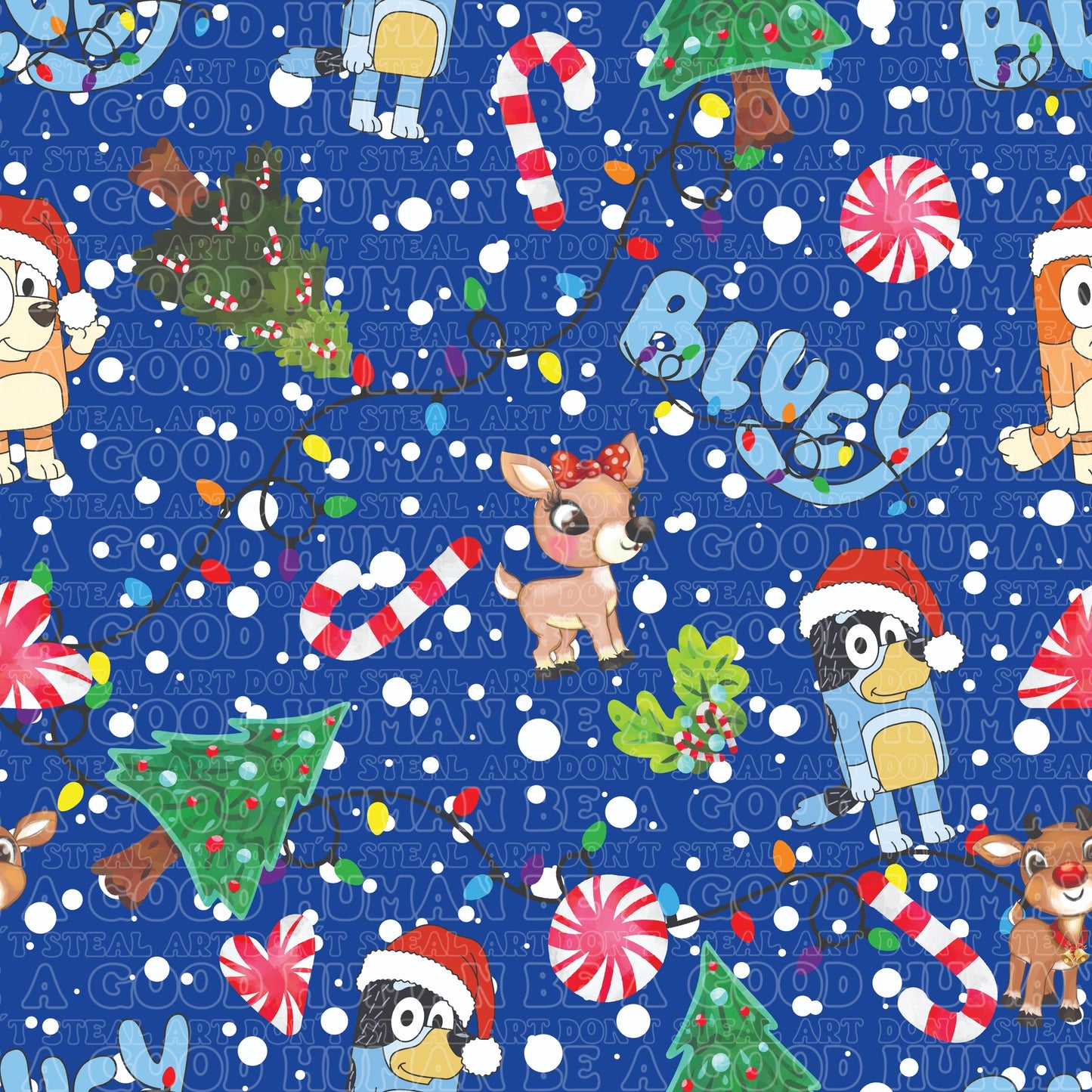 Christmas Blue Dog 32