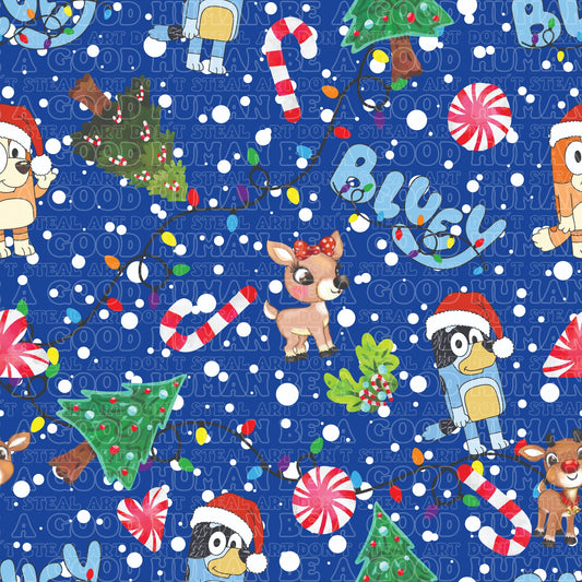 Christmas Blue Dog 32