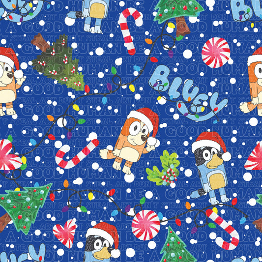 Christmas Blue Dog 31