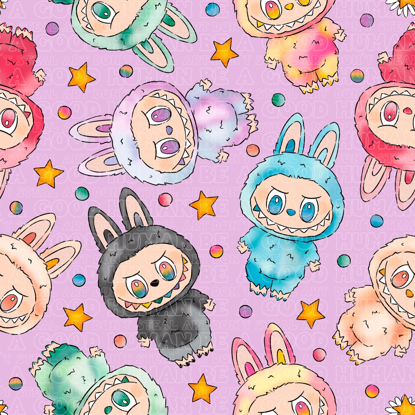 Labubu pink stars