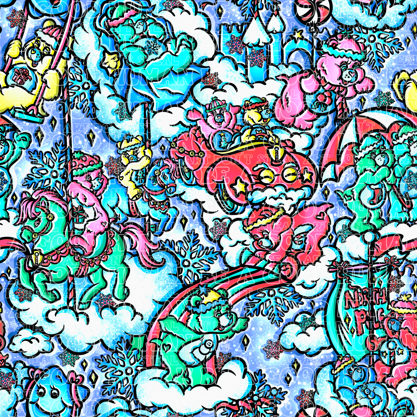 Bright Christmas Care Bears